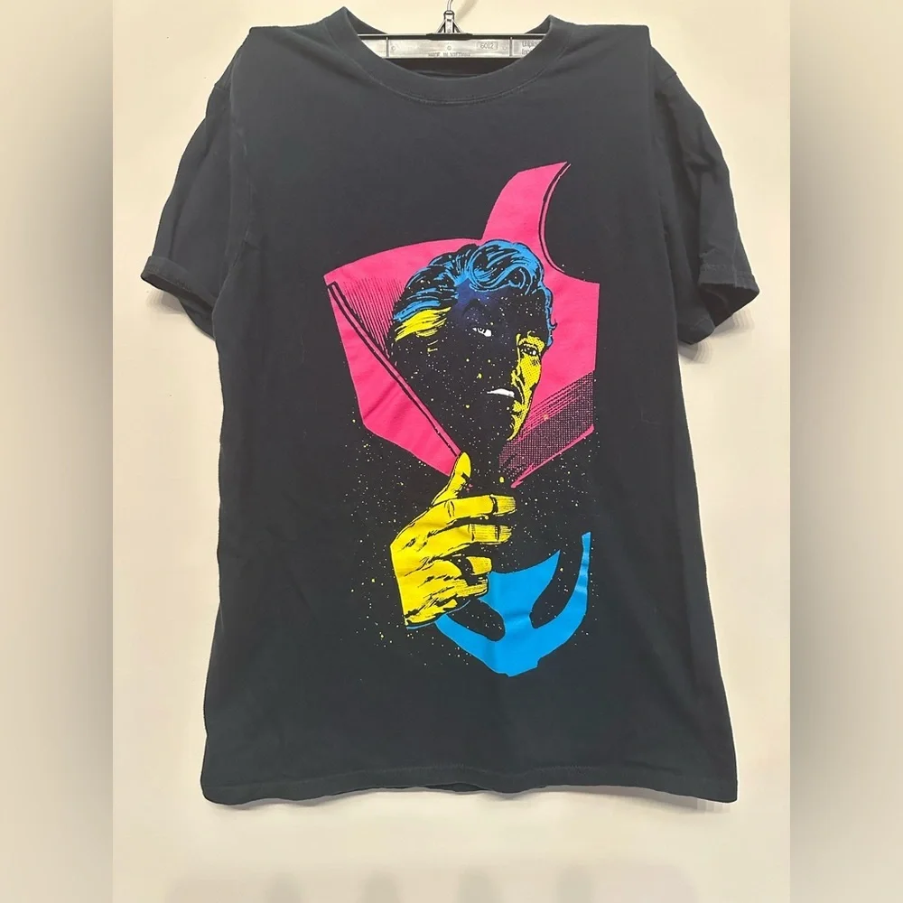 Marvel Black Tee with Vibrant Professor X Comic Art Small